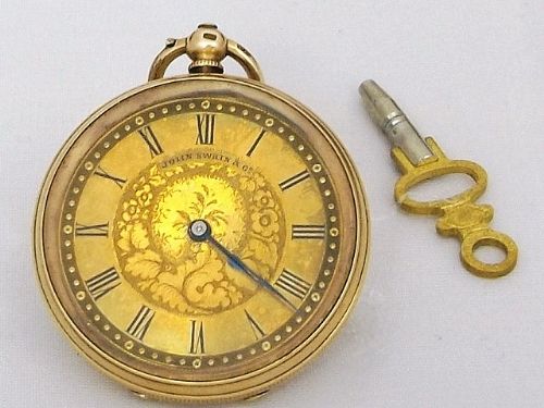 Superb 14ct Gold Ladies Open Face Pocket Watch