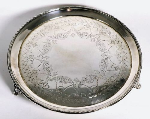 Substantial Victorian Large Silver Salver