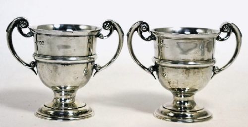 Pair of Late Victorian Silver Twin Handled Cups