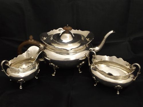 Exceptional Irish Silver Three Piece Tea Service
