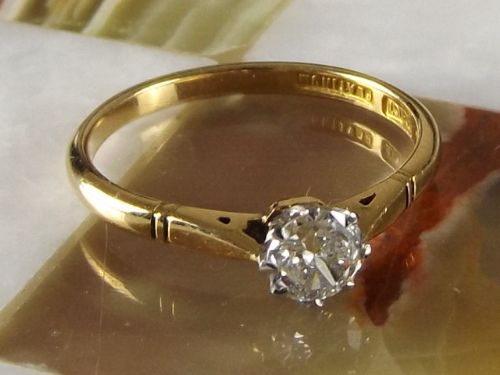 18ct Gold & Platinum 1/2ct Diamond Solitaire Ring