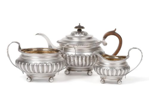 Stunning Georgian Silver Three Piece Tea Set