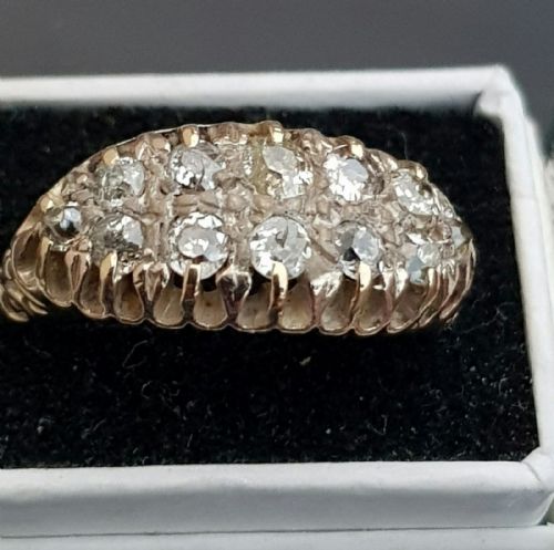 Lovely Art Deco 18ct Gold 1.1ct Diamond Cluster Ring