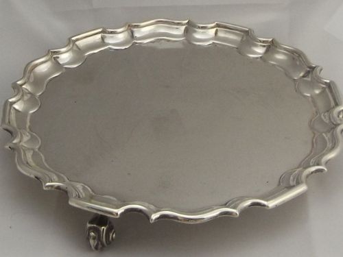 Antique Small Silver Salver \ Card Tray