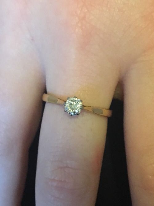 Lovely 18ct Gold 0.4ct Diamond Solitaire Ring