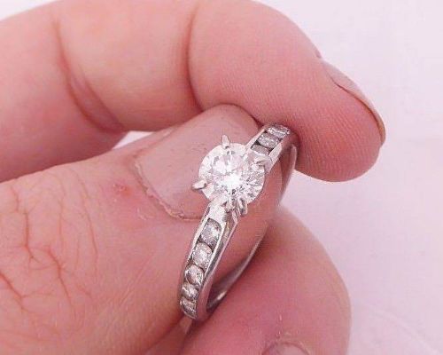 Exceptional Diamond Solitaire Art Deco 18ct White Gold 1ct Ring