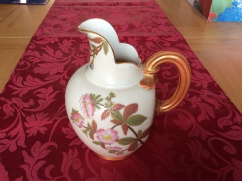 Royal Worcester Blush Ivory Porcelain Painted Jug 1889