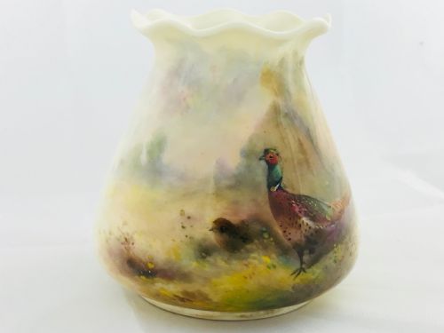 Lovely Royal Worcester Bag Shape Vase James Stinton