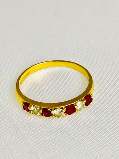 18ct Gold Ruby and Diamond Half Eternity Ring