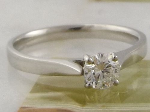 Exceptional Platinum 0.5ct Solitaire Diamond Ring