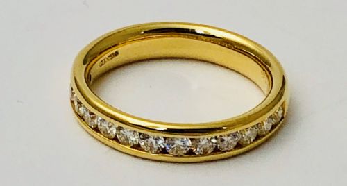 Beautiful 18 Carat Gold Channel Set Diamond Half Eternity Ring