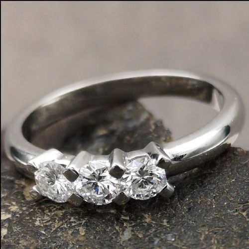 Platinum 3 Stone Diamond (0.60ct) Ring