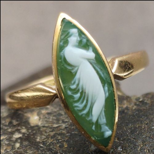 Rare Antique 18ct Gold Cameo Ring