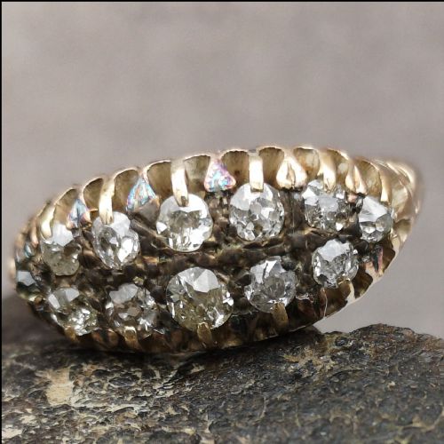 Lovely Edwardian 18ct Gold 1.1ct Diamond Cluster Ring