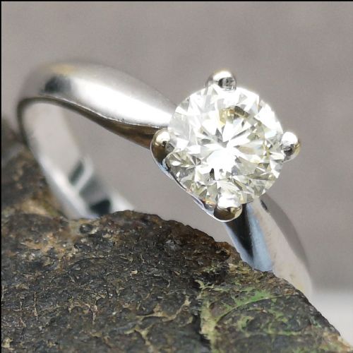 Stunning C1940s 18ct White Gold 0.7ct Diamond Solitaire Ring