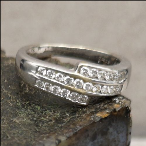 Super  9ct White Gold Diamond Ring