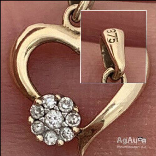 fig 1. 9ct Gold Diamond Sweetheart Pendant