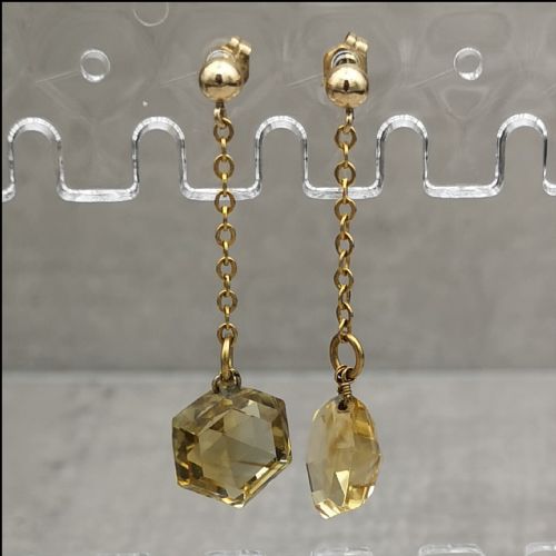 Art Deco 9ct Citrine Drop Earrings