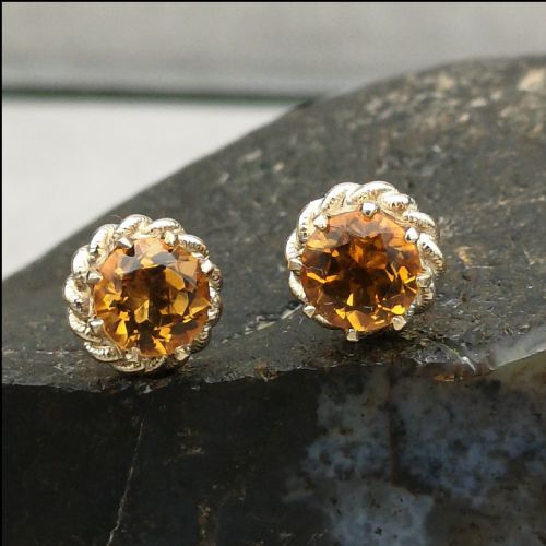 9ct Citrine Stud Earrings