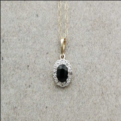 9ct Gold Sapphire and Diamond Necklace