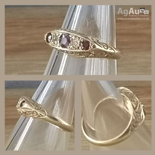 fig 1. Edwardian 18ct Gold Diamond and Ruby Ring