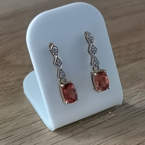 9ct Gold Morganite and Diamond Stud Earrings