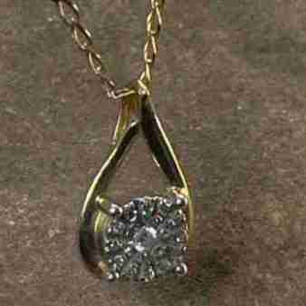 9ct Gold Diamond Pendant Necklace