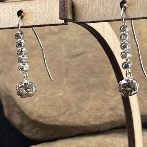 fig 1. 18ct White Gold 1.8ct Diamond Drop Earrings
