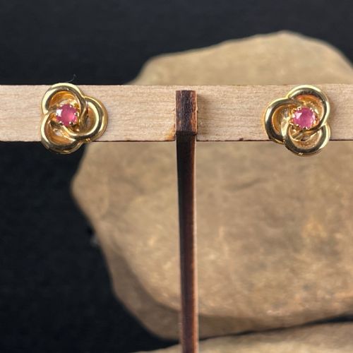 9ct Gold Ruby Stud Earrings