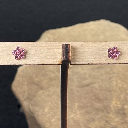 9ct Gold Pink Topaz Stud Earrings
