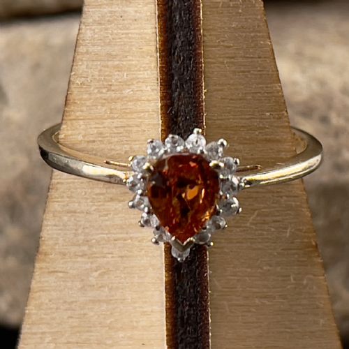 fig 1. 10ct Gold Fire Opal & Diamond Ring