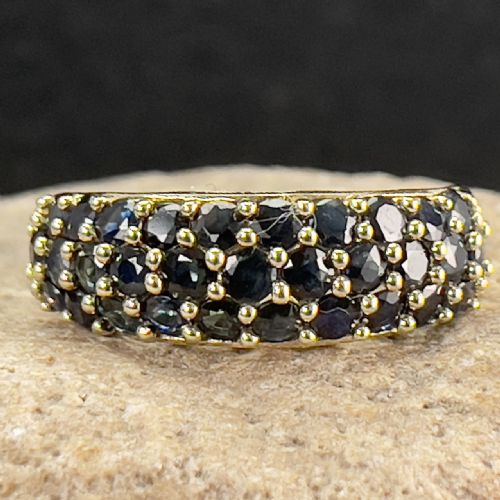 9ct Gold Sapphire Cluster Ring