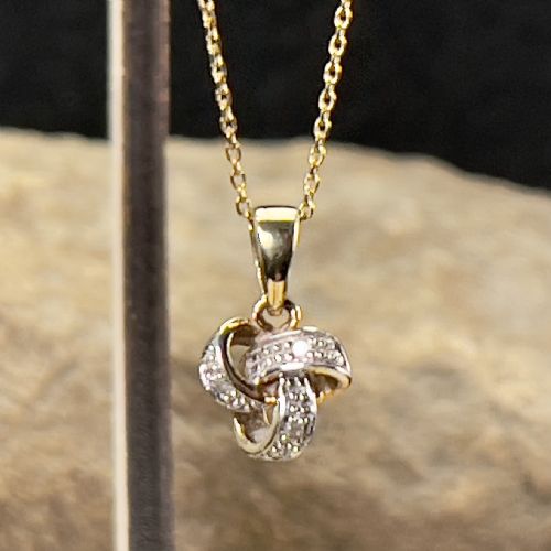 9ct Gold Diamond Knot Necklace