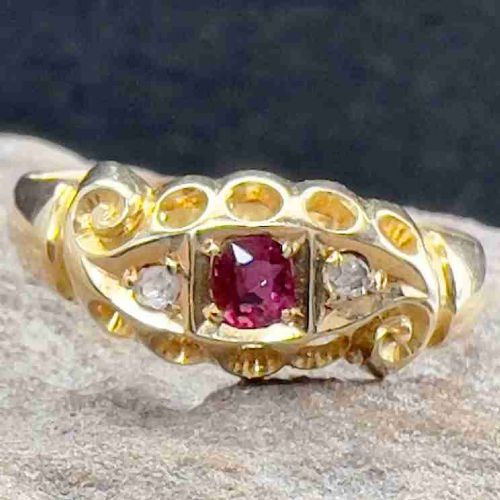 18ct Gold Edwardian Ruby and Diamond Ring