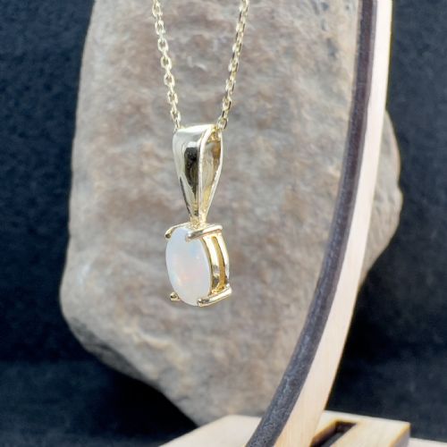 9CT GOLD OPAL PENDANT NECKLACE - ADDITIONAL PHOTO 1