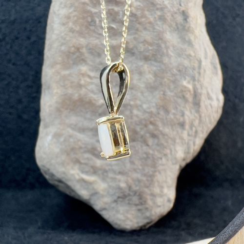 9CT GOLD OPAL PENDANT NECKLACE - ADDITIONAL PHOTO 3