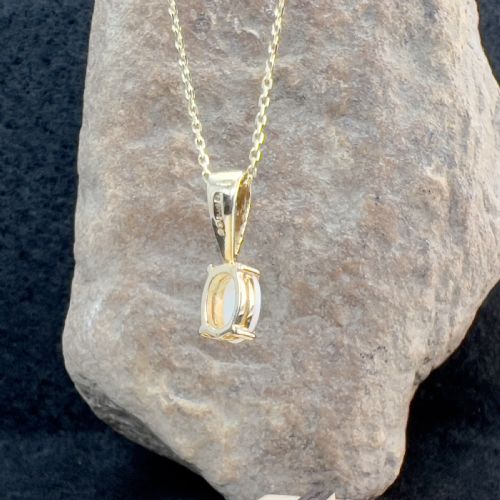 9CT GOLD OPAL PENDANT NECKLACE - ADDITIONAL PHOTO 4