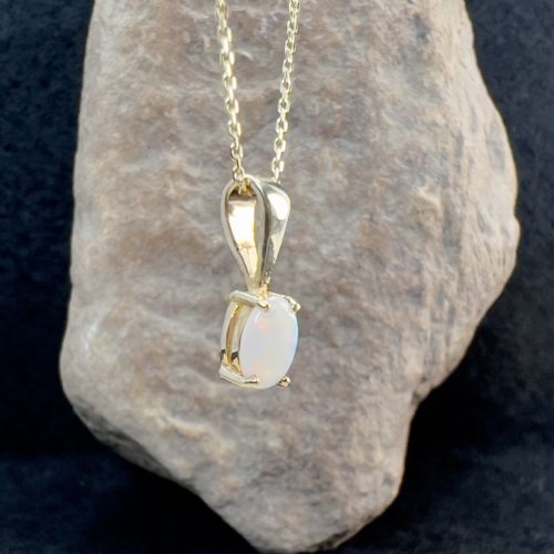 9CT GOLD OPAL PENDANT NECKLACE - ADDITIONAL PHOTO 5