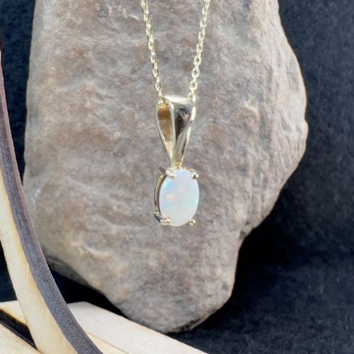 9CT GOLD OPAL PENDANT NECKLACE - ADDITIONAL PHOTO 6