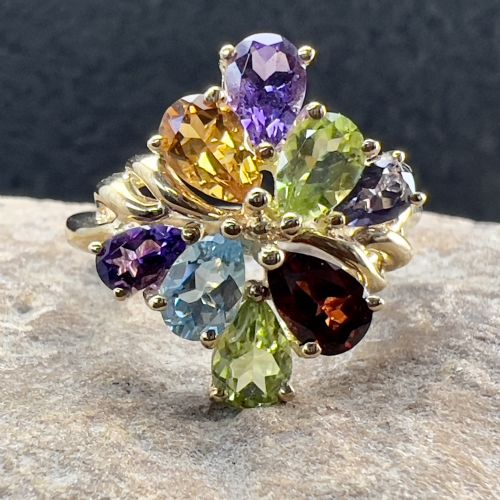 9ct Gold Multi-gem Dress Ring