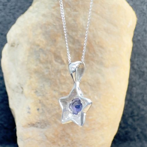 9CT WHITE GOLD LOLITE STAR PENDANT NECKLACE - ADDITIONAL PHOTO 5