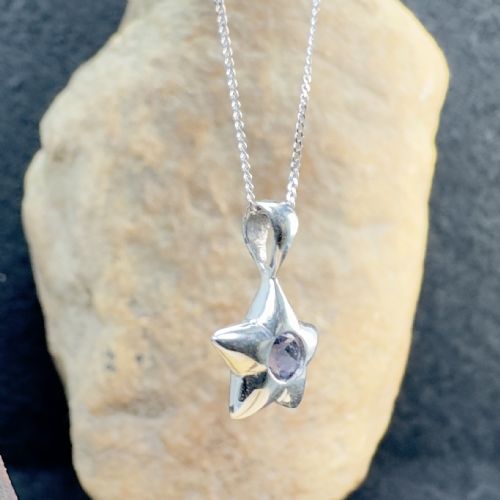 9CT WHITE GOLD LOLITE STAR PENDANT NECKLACE - ADDITIONAL PHOTO 6