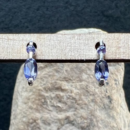 fig 1. 9ct White Gold Lolite Stud Earrings