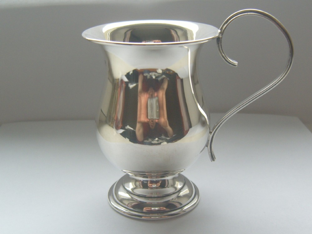 Unusual Hallmarked Silver Christening Mug 1919