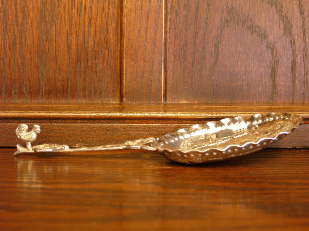Fine Dutch Cast Sterling Silver Figural Spoon - Import London 1894
  