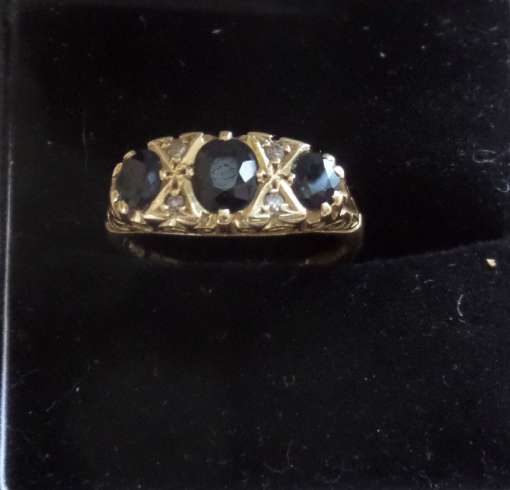 Edwardian Style 18ct gold Sapphire and Diamond ring