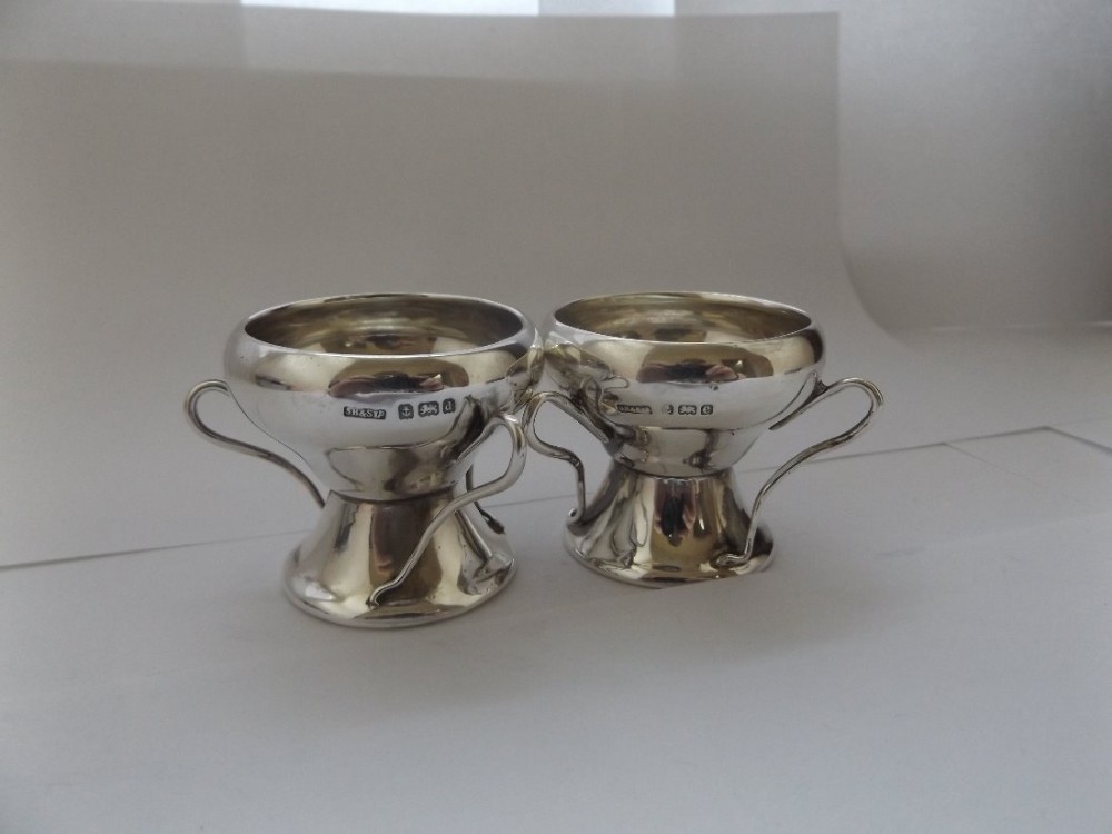 Stunning Pair of Edwardian Silver Salts