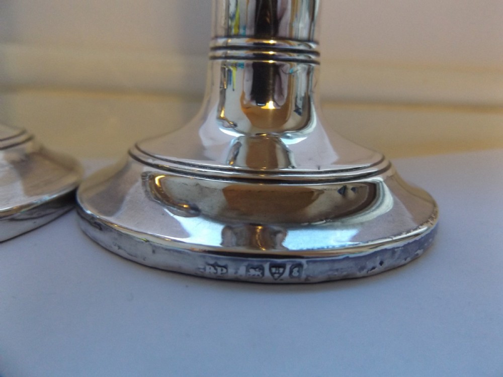 Lovely Pair of Edwardian Silver Candlesticks View IX