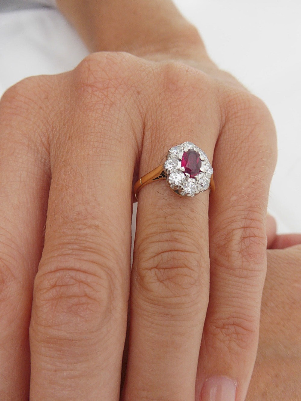 Super Art Deco 18ct Gold Ruby & Diamond Ring