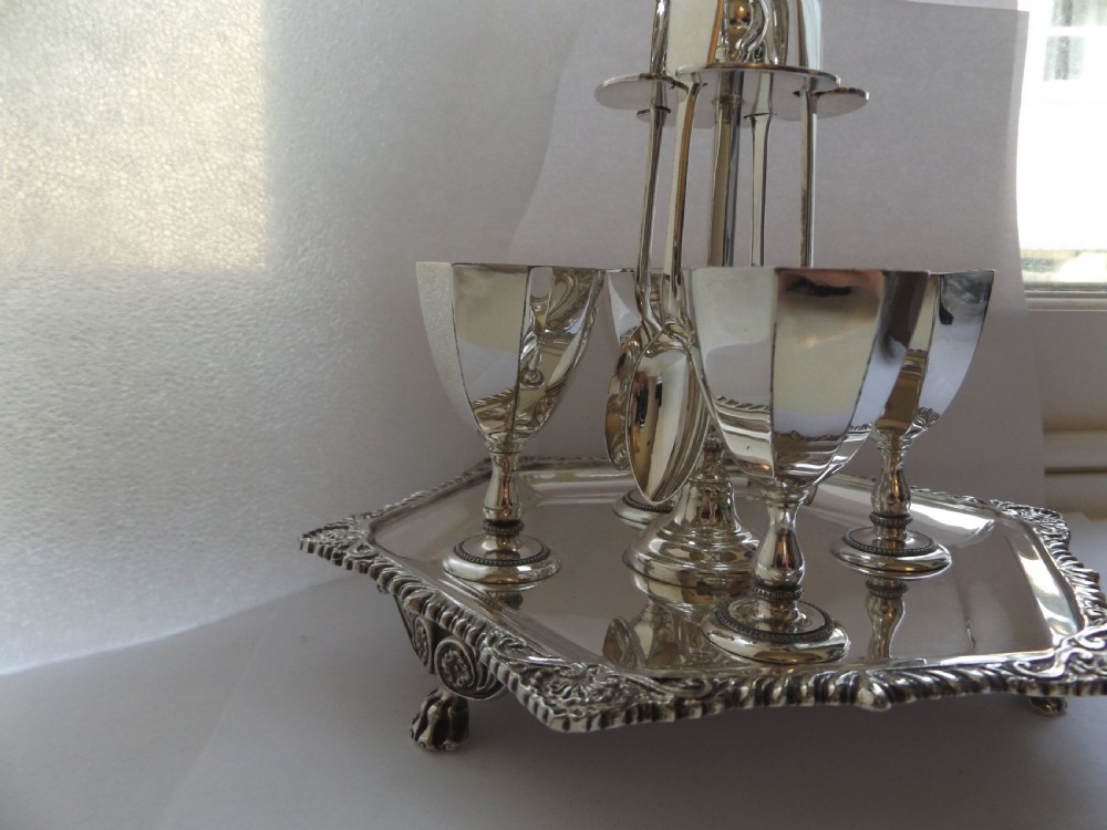 Stunning Victorian Silver Plated Egg Cruet View V